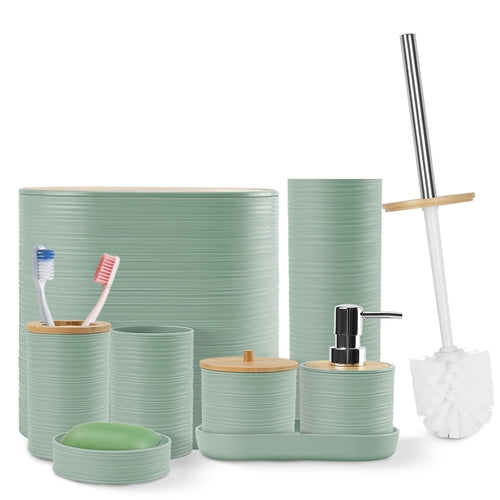 5 Colors Options -- Set Of 8Pcs Bathroom Accessories Set Bathroom