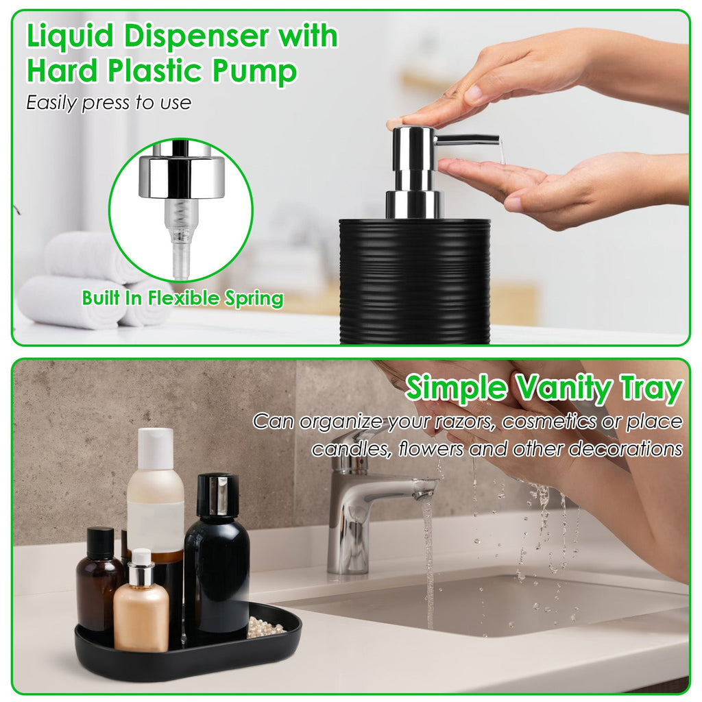5 Colors Options -- Set Of 8Pcs Bathroom Accessories Set Bathroom